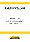 New Holland E70SR YT04 Midi Crawler Excavator Parts Manual ASN YT04-07175