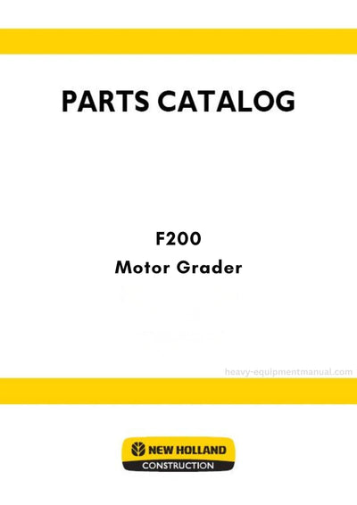 New Holland F200 Motor Grader Parts Manual