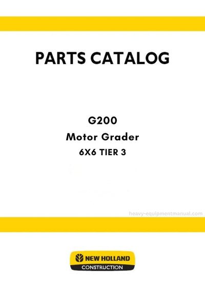 New Holland G200 6X6 TIER 3 Motor Grader Parts Manual (NA)