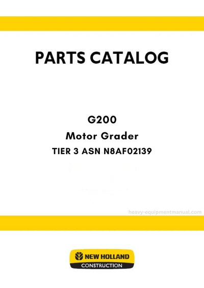 New Holland G200 TIER 3 Motor Grader Parts Manual