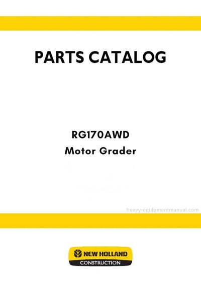 New Holland RG170AWD Motor Grader Parts Manual