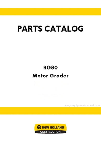 New Holland RG80 Motor Grader Parts Manual