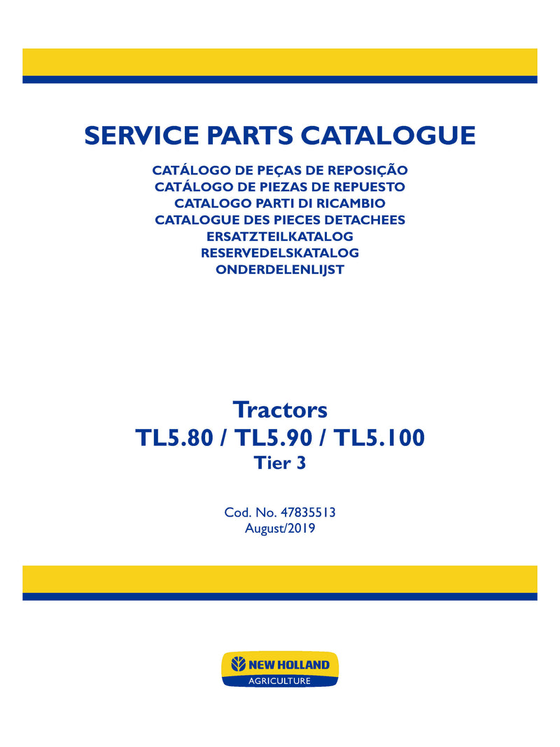 TL5.80, TL5.90, TL5.100 New Holland Tractor Tier 3 Parts Manual Download