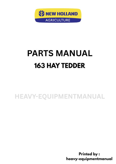 New Holland 163 Hay Tedder Parts Manual - Download PDF