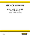 New Holland B110D Tier 4B (Final) Tractor Loader Backhoe Service Manual 92061181