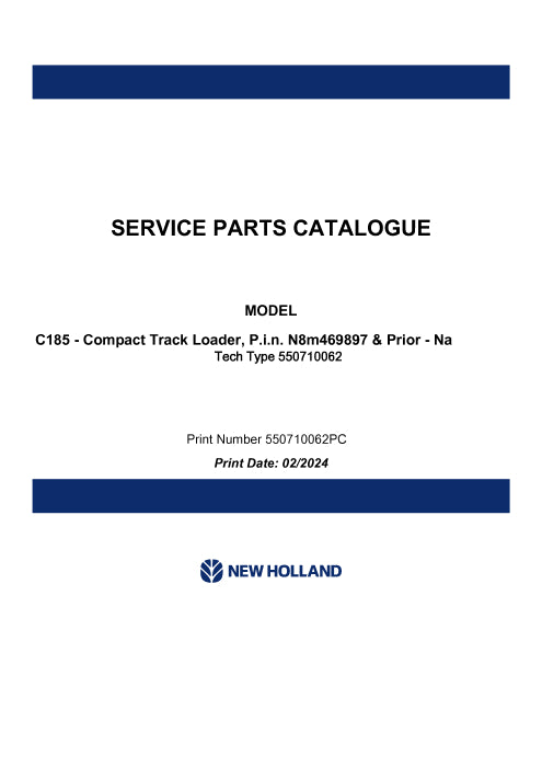 New Holland C185 Compact Track Loader Parts Manual 550710062PC Download PDF