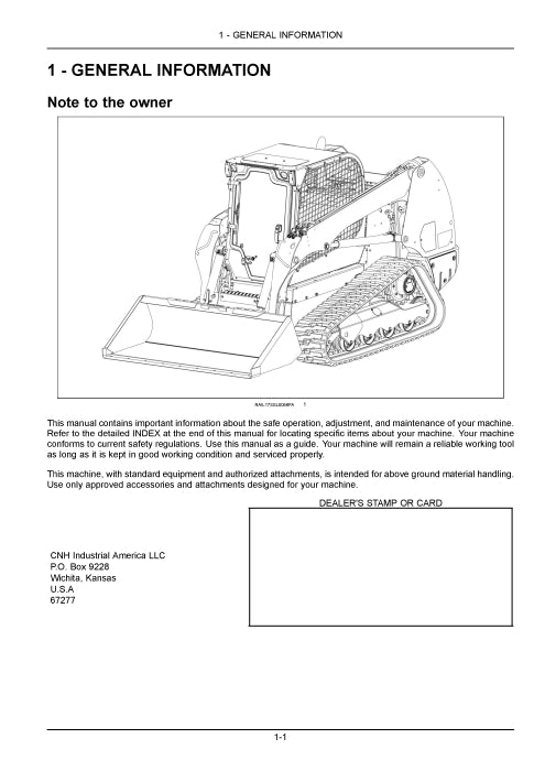 New Holland C245 Tier 4B (final) Compact Track Loader Operator Manual 48174831