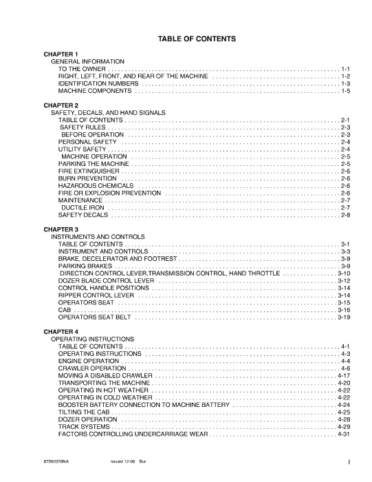 New Holland D75 D85 D95 Crawler Dozer Operator Manual 87592076NA