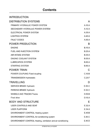 New Holland D95 Crawler Dozer Service Manual 87364107NA