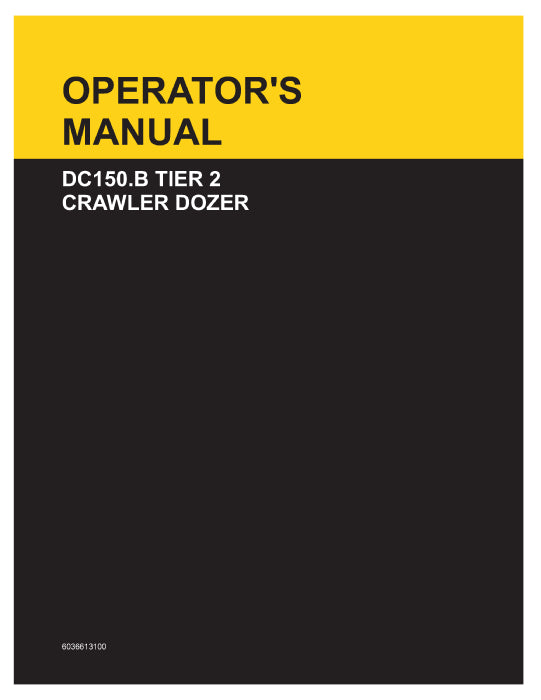New Holland DC150.B Tier 2 Crawler Dozer Operator Manual 6036613100