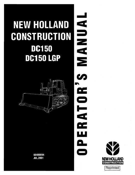 New Holland DC150 DC150 LGP Crawler Dozer Operator Manual 60400894