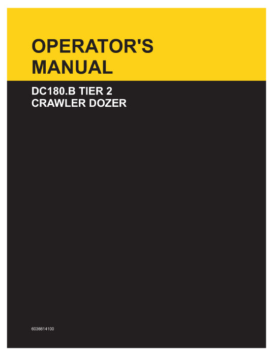 New Holland DC180.B Tier 2 Crawler Dozer Operator Manual 6036614100 