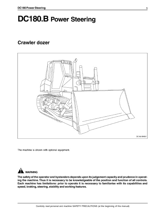 New Holland DC180.B Tier 2 Crawler Dozer Operator Manual 6036614100 Download PDF