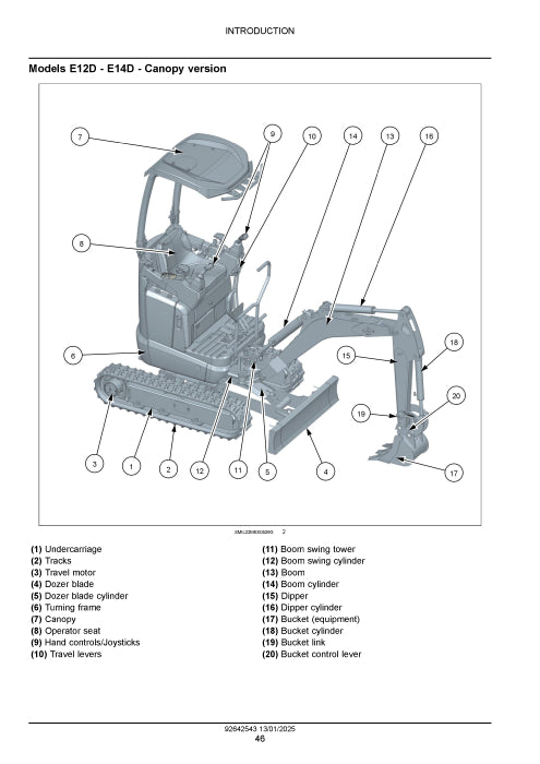 New Holland E12D Mini Excavator Service Manual 92642543