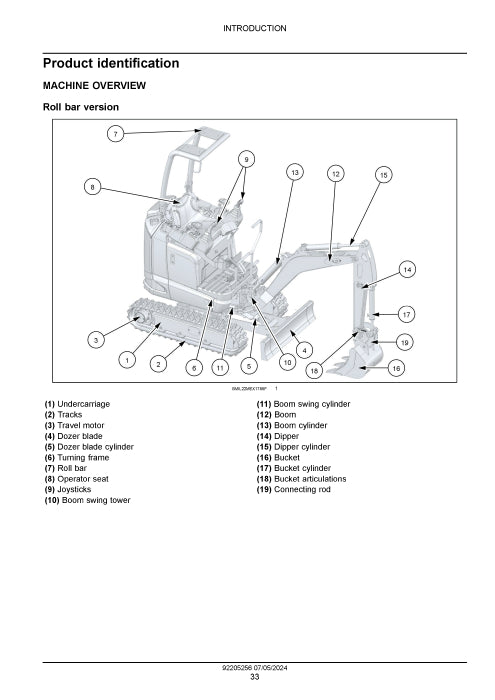New Holland E15X Mini Excavator Service Manual 92205256
