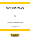 New Holland E15 Compact Crawler Excavator Parts Manual 87360681NA