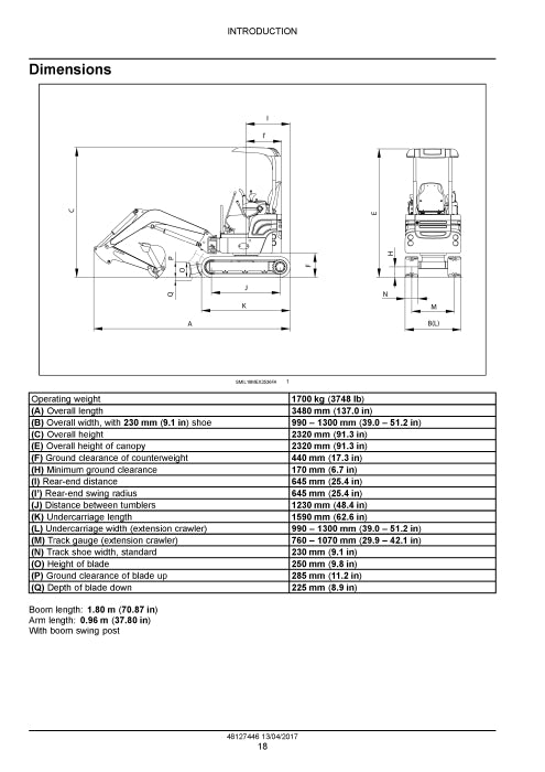 New Holland E17C Mini Excavator Service Manual 48127446