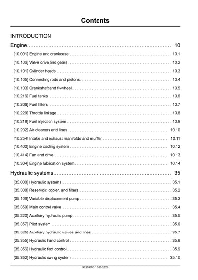 New Holland E17D, E18D, E19D, E20D Mini Excavator Service Manual 92316853