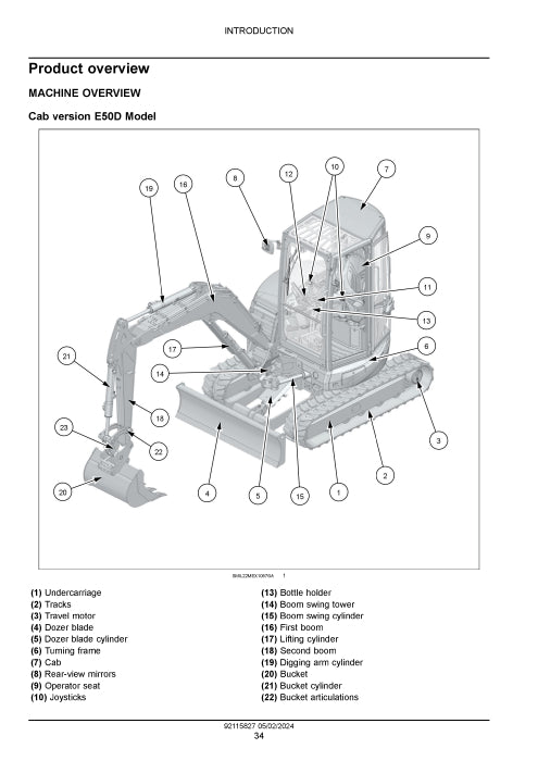 New Holland E50D Mini Excavator Service Manual 92115827