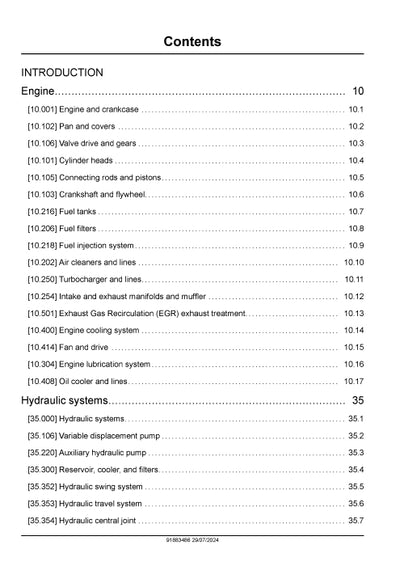 New Holland E58D, E60D Mini Excavator Service Manual 91883486