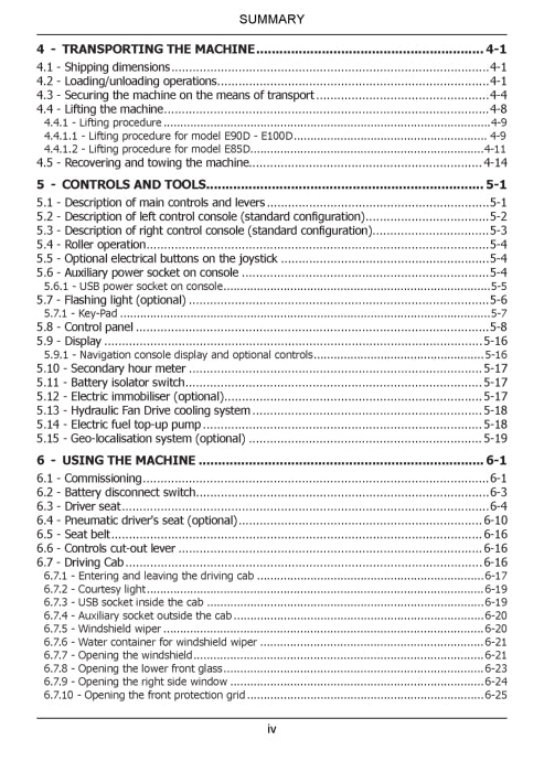 New Holland E85D, E90D, E100D Mini Excavator Operator Manual 92272456