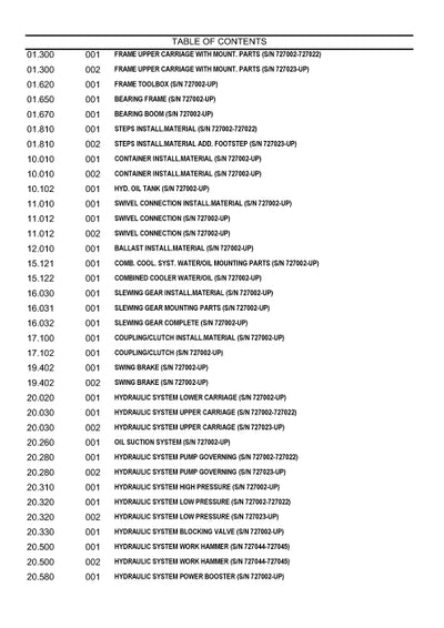 New Holland EC270 Excavator Parts Manual 73179389