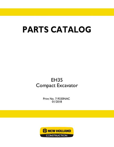 New Holland EH35 Compact Excavator Parts Manual 7-9330NA