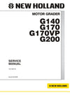 New Holland G140 Motor Grader Service Manual 75314468NA