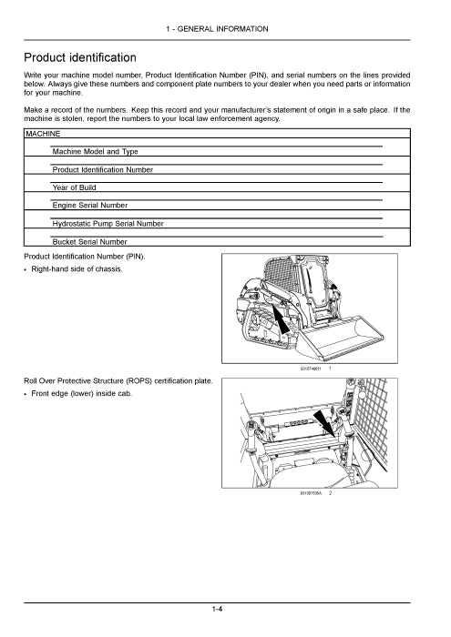 New Holland L234 Tier 4B (final) Skid Steer Loader Operator Manual 47916287