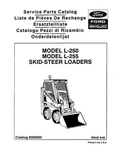 New Holland L250, L255 Skid Steer Loader Parts Manual 05025020