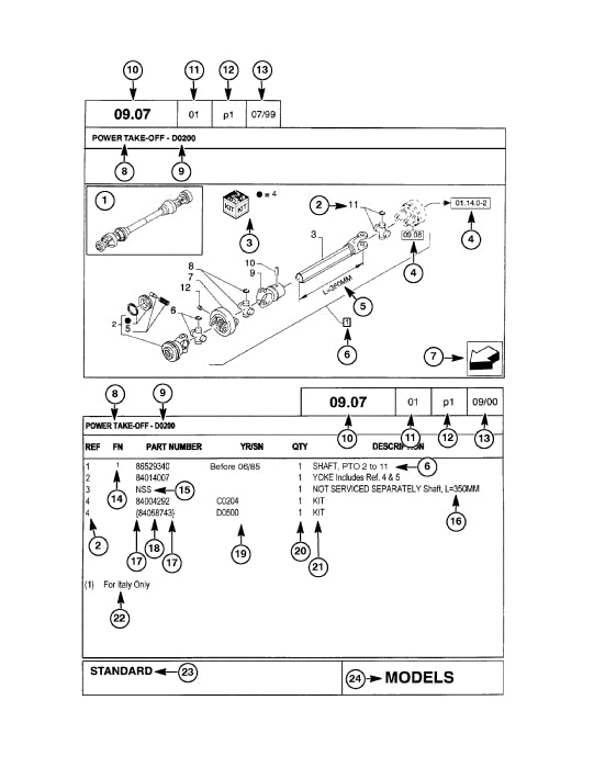New Holland L785 Skid Steer Loader Parts Manual 87039987