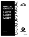 New Holland LM840, LM850, LM860 Telehandler Operator Manual 86587045