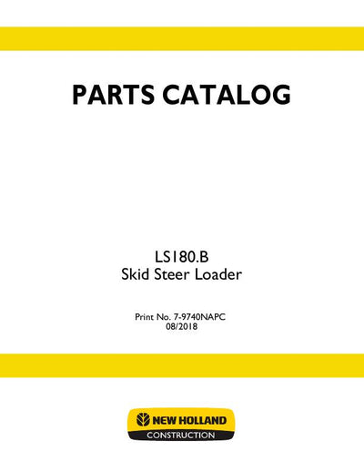 New Holland LS180.B Skid Steer Loader Parts Manual 7-9740NA