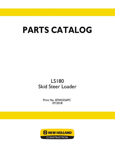 New Holland LS180 Skid Steer Loader Parts Manual 87045556