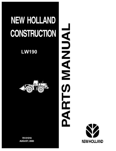 New Holland LW190 Wheel Loader Parts Manual 75131018 Download PDF