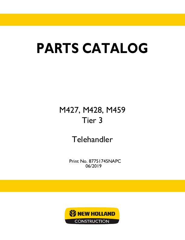 New Holland M459 Tier 3 Telehandler Parts Manual 87751745NA 
