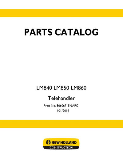New Holland M840,LM850,LM860 Telehandler Parts Manual 86606715NA