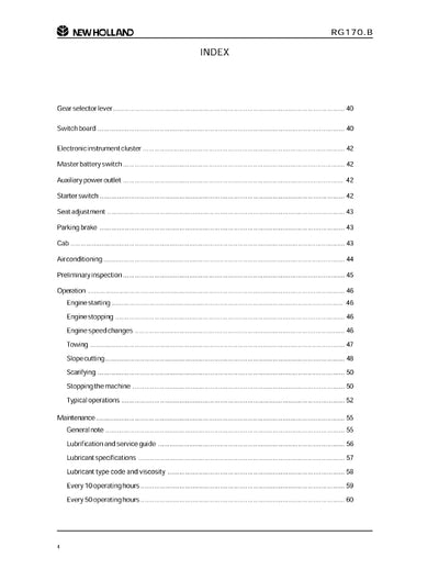 New Holland RG170.B Motor Grader Operator Manual 75314349NA Download