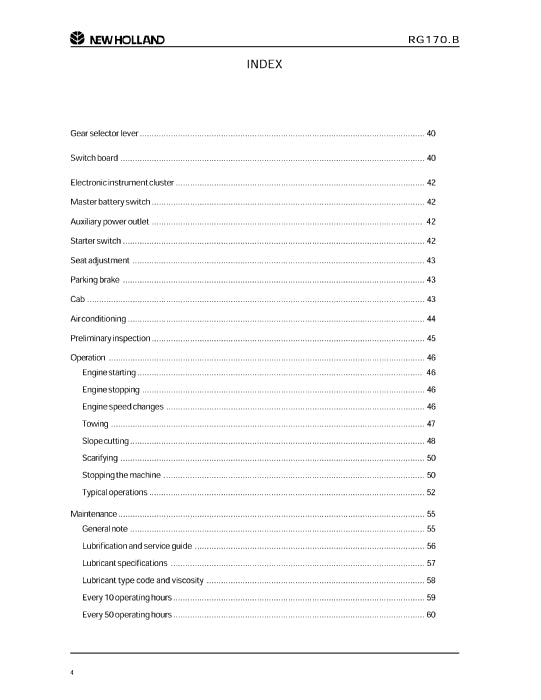 New Holland RG170.B Motor Grader Operator Manual 75314349NA Download