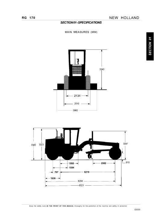 New Holland Rg140 Road Grader Service Manual 75131011