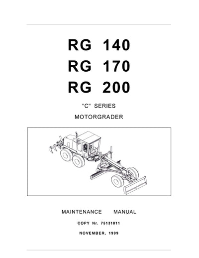 New Holland Rg170 Road Grader Service Manual 75131011