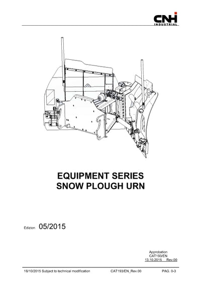 New Holland Snow Plough URN for 21E Compact Wheel Loader Operator Manual 51552840