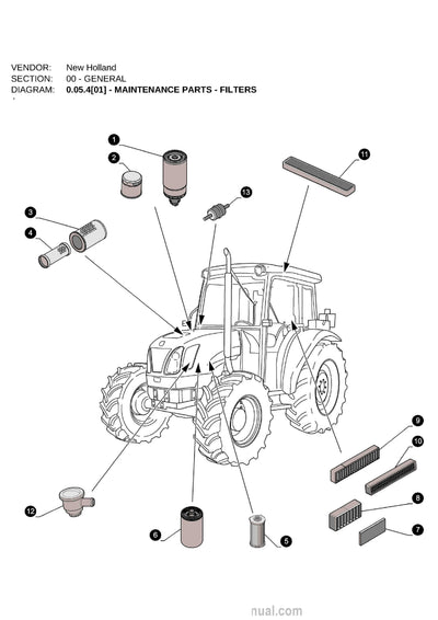 New Holland T4030 Deluxe Tractor Parts Manual PDF Download