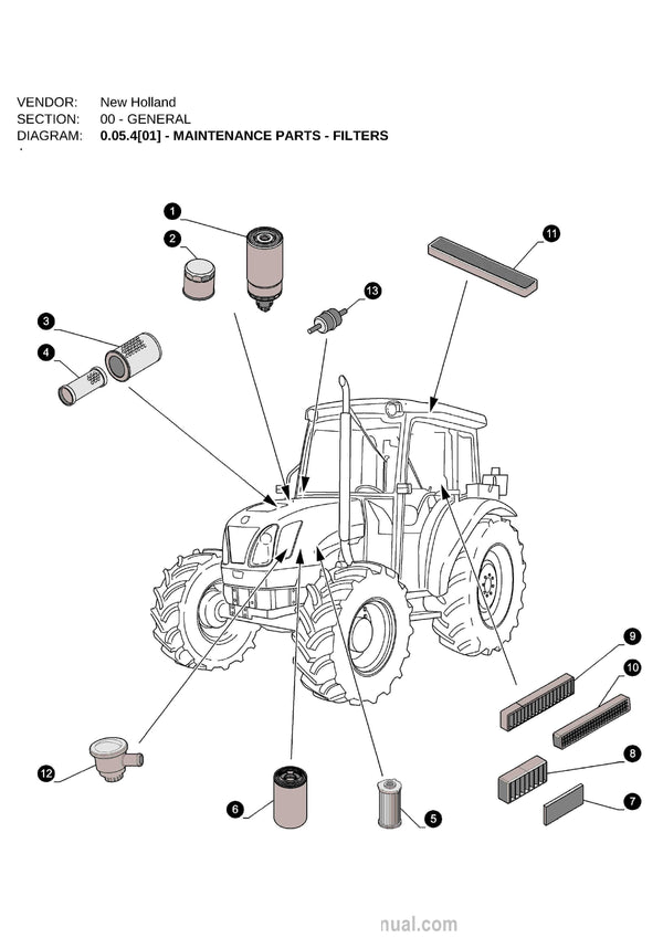 New Holland T4030 Standard Tractor Parts Manual PDF Download