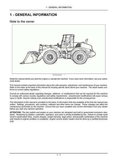 New Holland W130C,W170C Tier 4 Wheel Loader Operator Manual 84474096