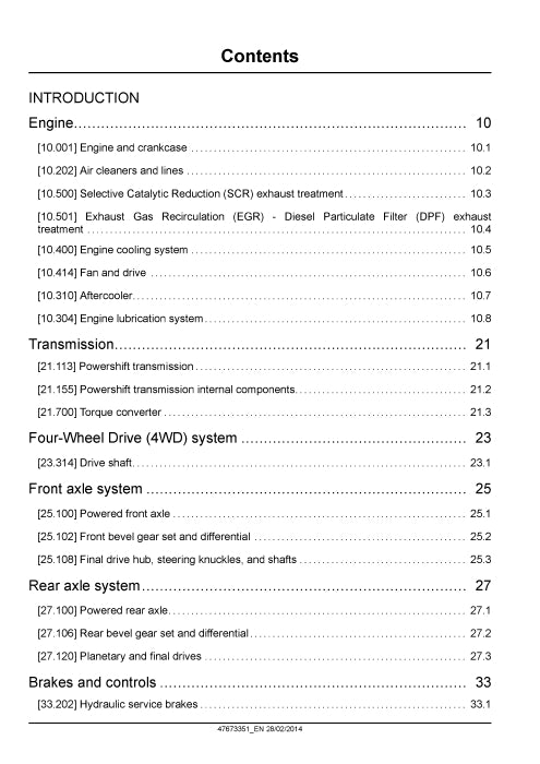 New Holland W230C Tier 4A (interim) Compact Wheel Loader Service Manual 47673351