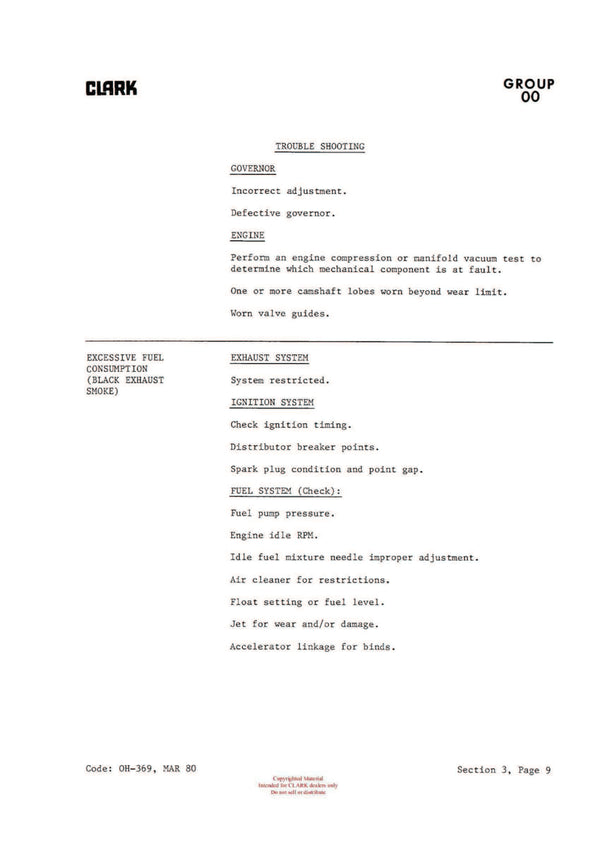 Clark C500 (OH-339)  Forklift Overhaul Manual - PDF Download