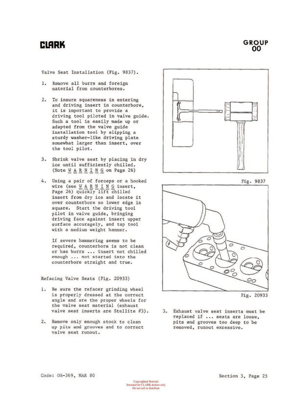 Clark C500 (OH-339)  Forklift Overhaul Manual - PDF Download