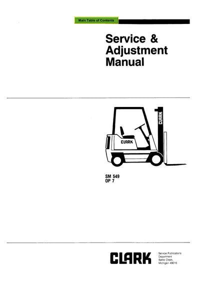 Clark OP 7 (SM-549) Forklift Service Repair Manual - PDF Download