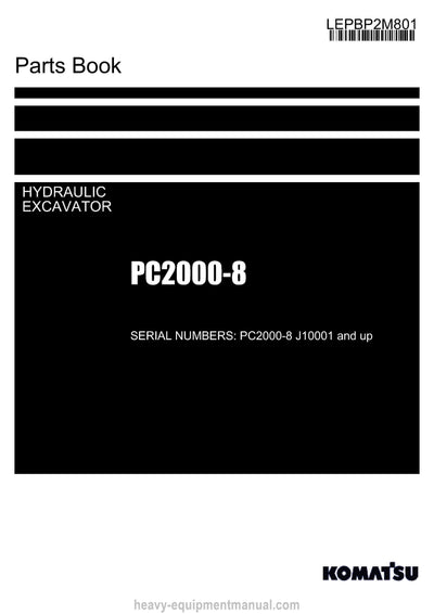 Komatsu PC2000-8(IDN) Crawler Excavator Parts Manual SN J10001-UP